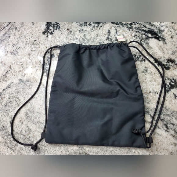 Victorias Secret PINK Drawstring Backpack Black & Silver. NEW! - Picture 2 of 4